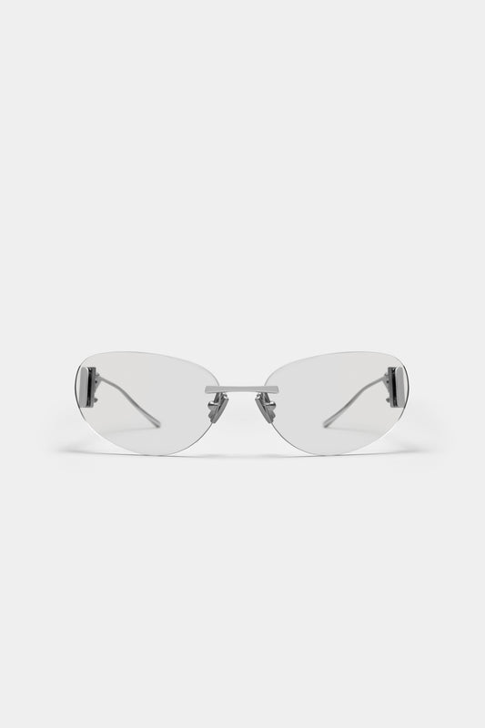 THE SET SQUARE 01 SUNGLASSES - Silver - Grey