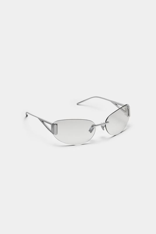THE SET SQUARE 01 SUNGLASSES - Silver - Grey