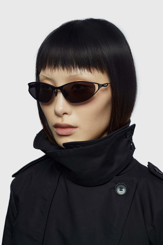 THE PAPER CLIP 01 SUNGLASSES - Black - Black