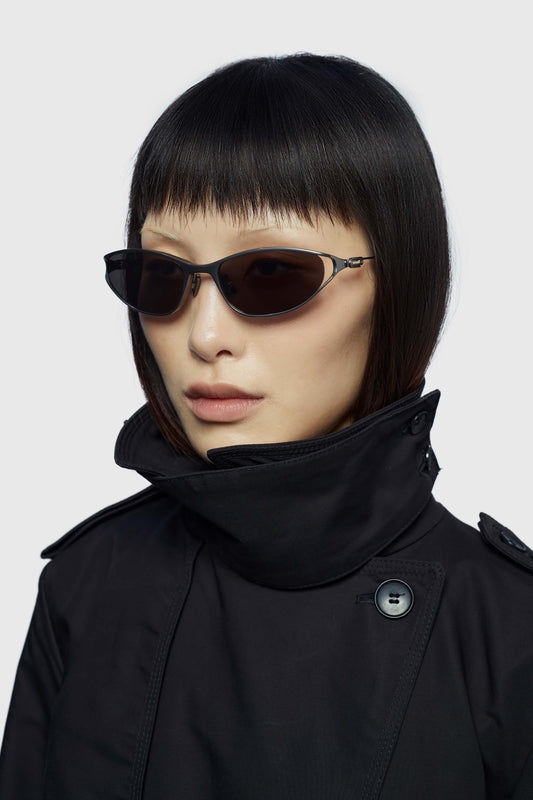 THE PAPER CLIP 01 SUNGLASSES - Gunmetal - Black