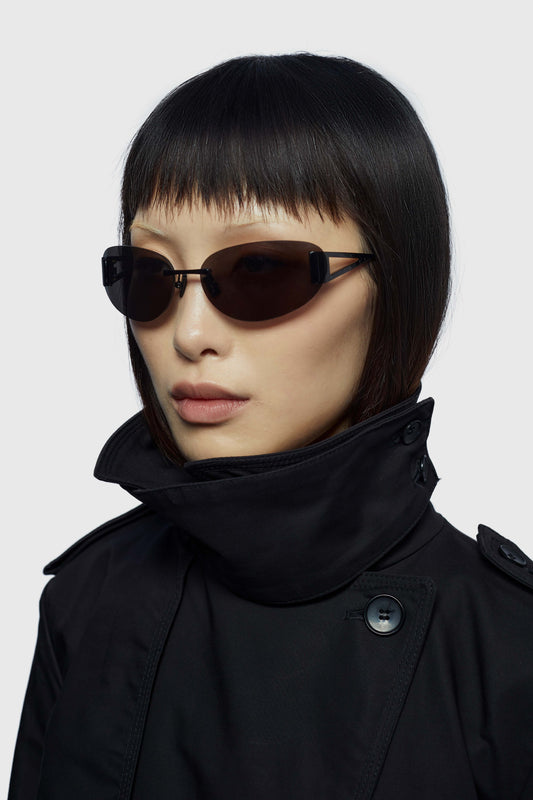 THE SET SQUARE 01 SUNGLASSES - Black - Black