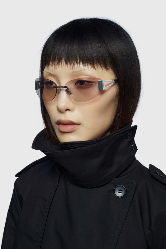 THE SET SQUARE 01 SUNGLASSES - Silver - Grey