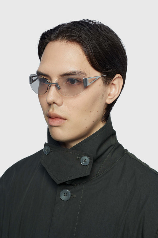 THE SET SQUARE 01 SUNGLASSES - Silver - Grey