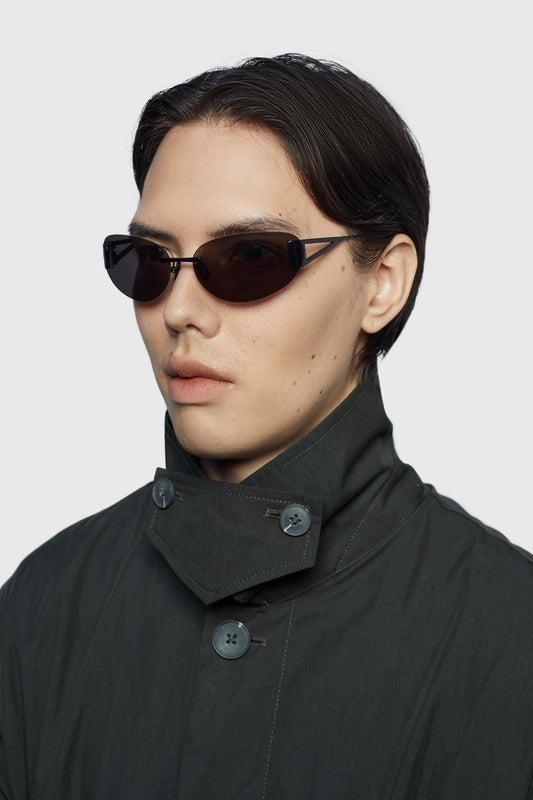 THE SET SQUARE 01 SUNGLASSES - Black - Black