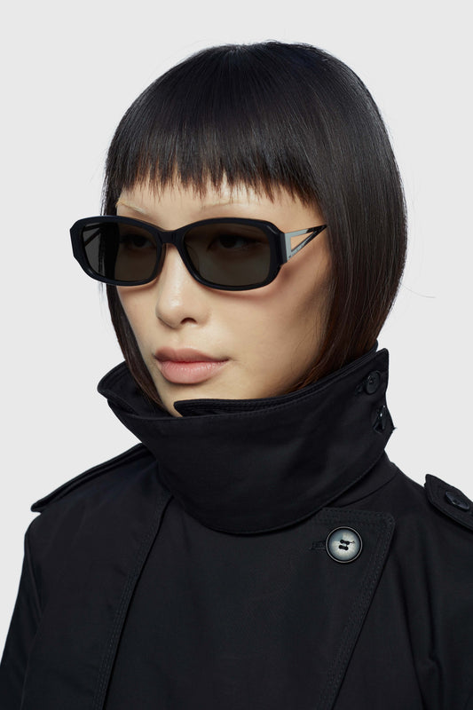 THE SET SQUARE 02 SUNGLASSES - Black - Black